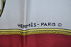 Authentic HERMES Carre 90 Scarf "LES VOITURES A TRANSFORMATION" Silk Red K5139