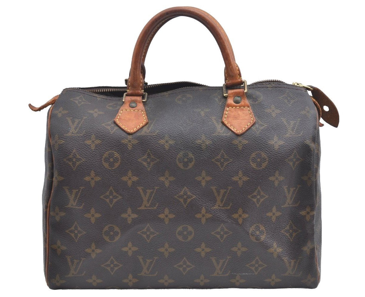 Authentic Louis Vuitton Monogram Speedy 30 Hand Boston Bag M41526 LV Junk K5141