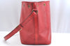 Authentic Louis Vuitton Epi Petit Noe Shoulder Drawstring Bag M44107 Red K5145