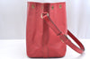 Authentic Louis Vuitton Epi Petit Noe Shoulder Drawstring Bag M44107 Red K5145