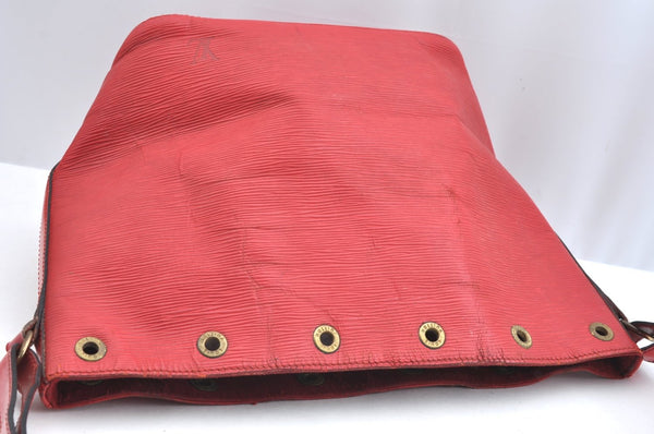 Authentic Louis Vuitton Epi Petit Noe Shoulder Drawstring Bag M44107 Red K5145
