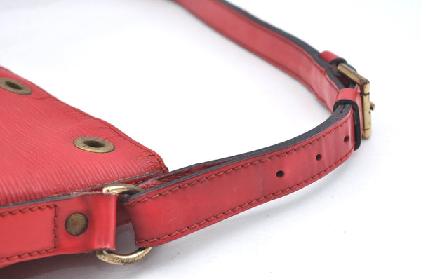 Authentic Louis Vuitton Epi Petit Noe Shoulder Drawstring Bag M44107 Red K5145