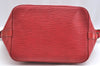 Authentic Louis Vuitton Epi Petit Noe Shoulder Drawstring Bag M44107 Red K5145