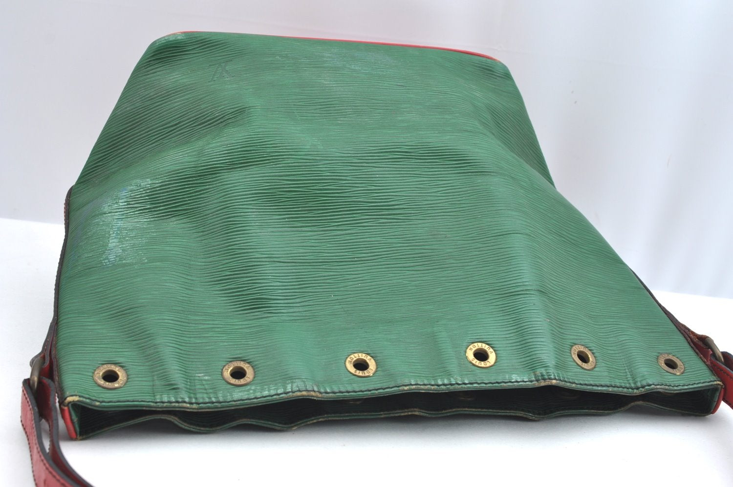 Auth Louis Vuitton Epi Petit Noe Bi-color Green x Red Drawstring Bag Junk K5146