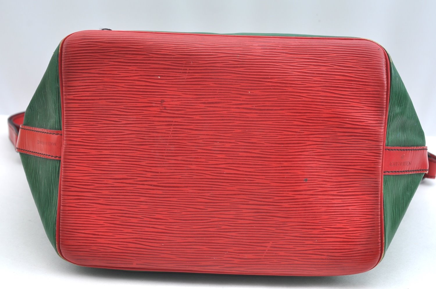 Auth Louis Vuitton Epi Petit Noe Bi-color Green x Red Drawstring Bag Junk K5146