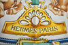 Authentic HERMES Carre 90 Scarf "CHEVAUX DE TRAIT" Silk Beige Blue K5164