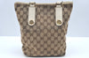 Authentic GUCCI Shoulder Tote Bag Purse GG Canvas Leather 153361 Brown K5165