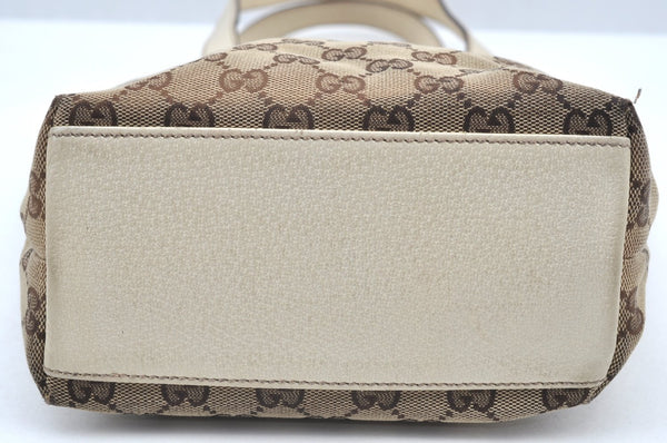 Authentic GUCCI Shoulder Tote Bag Purse GG Canvas Leather 153361 Brown K5165
