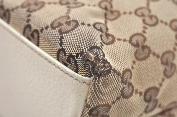 Authentic GUCCI Shoulder Tote Bag Purse GG Canvas Leather 153361 Brown K5165