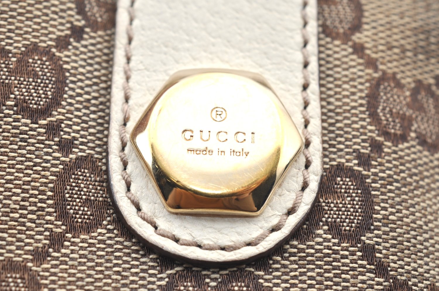 Authentic GUCCI Shoulder Tote Bag Purse GG Canvas Leather 153361 Brown K5165