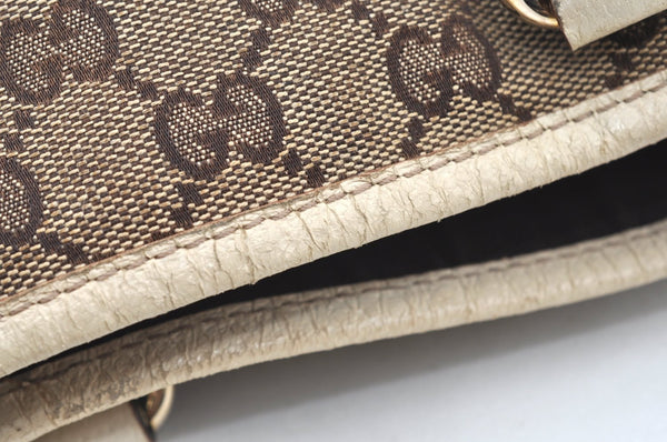 Authentic GUCCI Shoulder Tote Bag Purse GG Canvas Leather 153361 Brown K5165