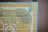 Authentic HERMES Carre 90 Scarf "Ciels Byzantins" Silk Light Blue Yellow K5169