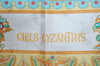 Authentic HERMES Carre 90 Scarf "Ciels Byzantins" Silk Light Blue Yellow K5169