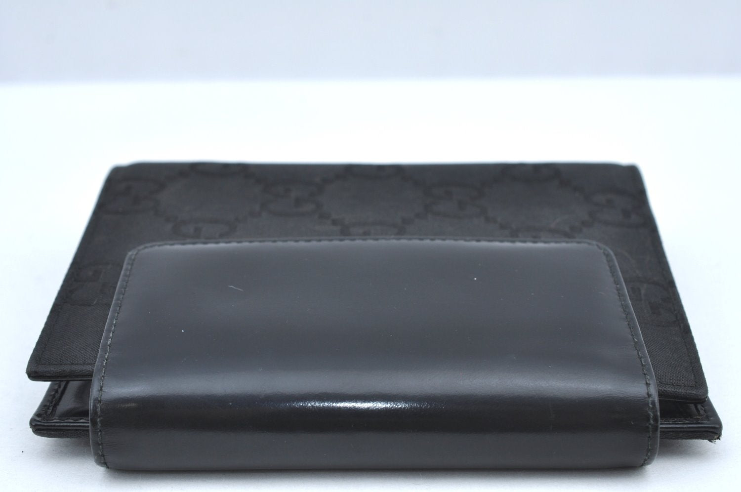 Authentic GUCCI Notebook Cover GG Nylon Leather Black K5173