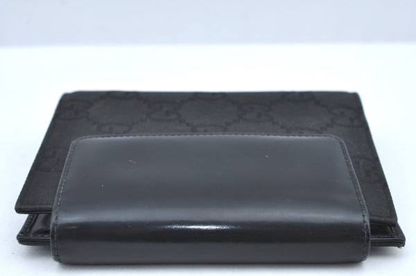 Authentic GUCCI Notebook Cover GG Nylon Leather Black K5173