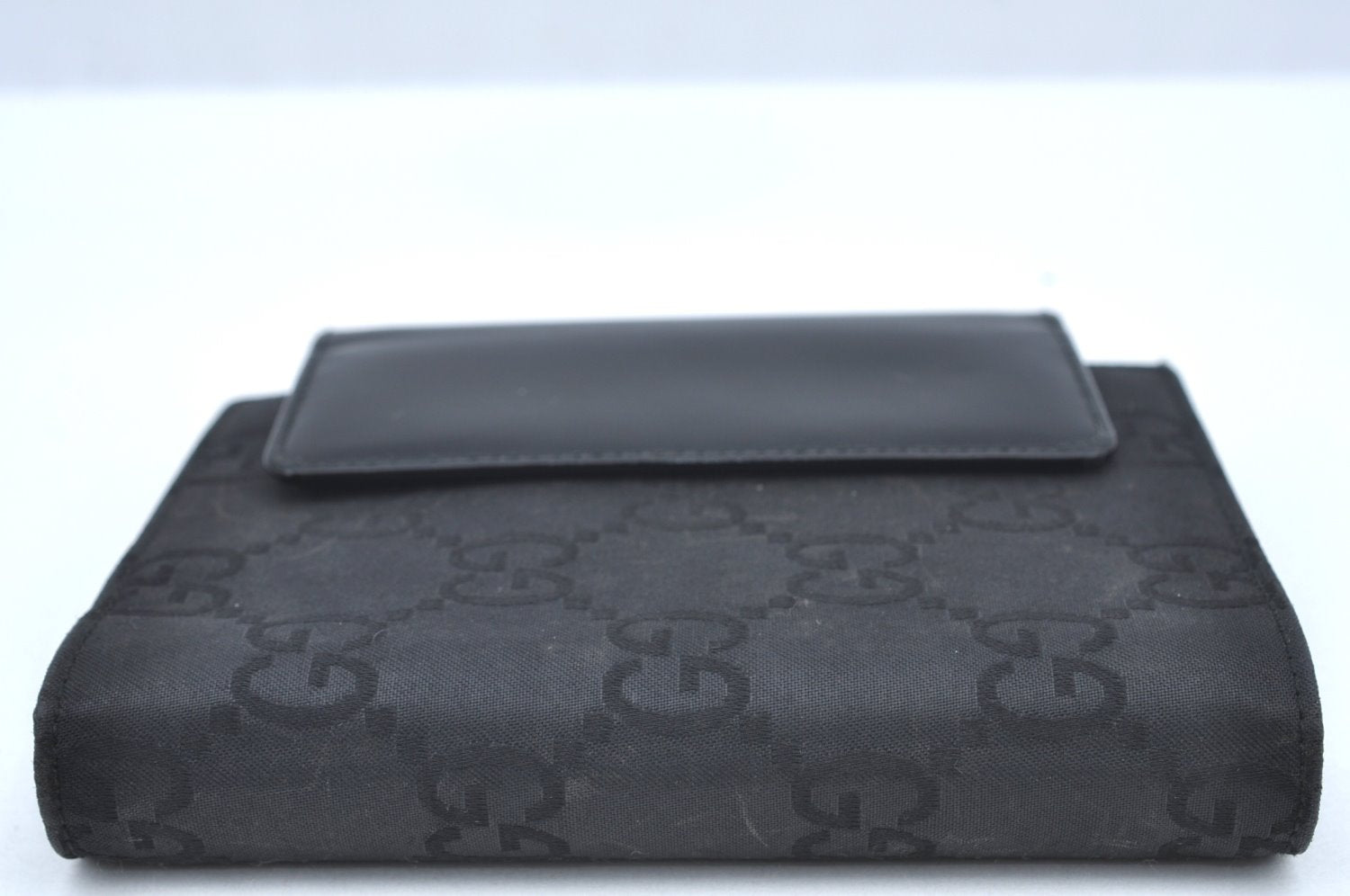 Authentic GUCCI Notebook Cover GG Nylon Leather Black K5173