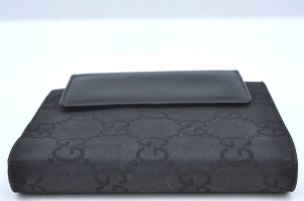 Authentic GUCCI Notebook Cover GG Nylon Leather Black K5173