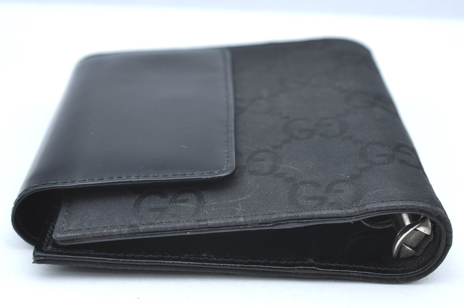 Authentic GUCCI Notebook Cover GG Nylon Leather Black K5173