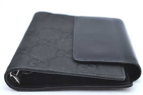 Authentic GUCCI Notebook Cover GG Nylon Leather Black K5173