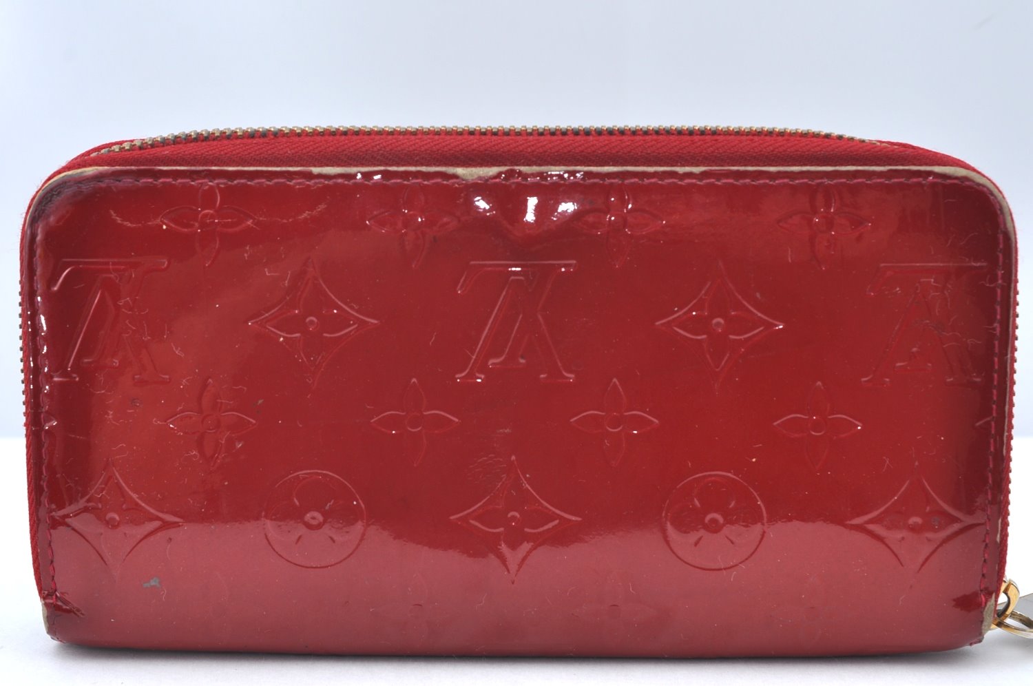 Authentic Louis Vuitton Vernis Zippy Wallet Long Purse Red M91981 LV K5175