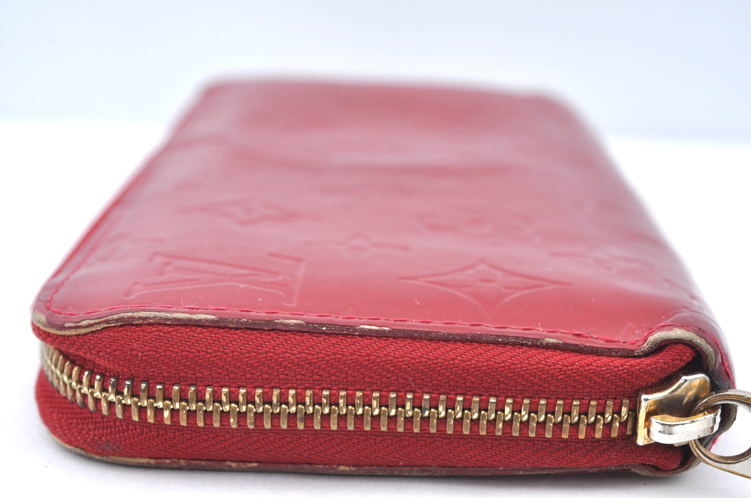 Authentic Louis Vuitton Vernis Zippy Wallet Long Purse Red M91981 LV K5175