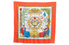 Authentic HERMES Carre 90 Scarf "LIBERTE EGALITE FRATERNITE" Silk Orange K5180