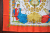 Authentic HERMES Carre 90 Scarf "LIBERTE EGALITE FRATERNITE" Silk Orange K5180