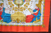 Authentic HERMES Carre 90 Scarf "LIBERTE EGALITE FRATERNITE" Silk Orange K5180