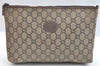 Authentic GUCCI GG Plus Clutch Hand Bag Purse PVC Leather Brown K5183