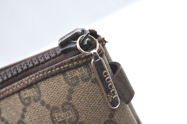 Authentic GUCCI GG Plus Clutch Hand Bag Purse PVC Leather Brown K5183