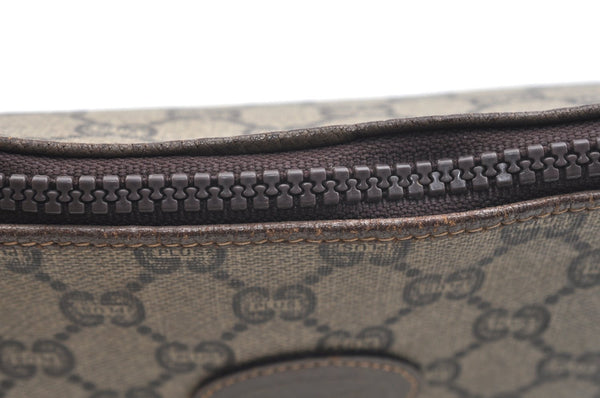 Authentic GUCCI GG Plus Clutch Hand Bag Purse PVC Leather Brown K5183