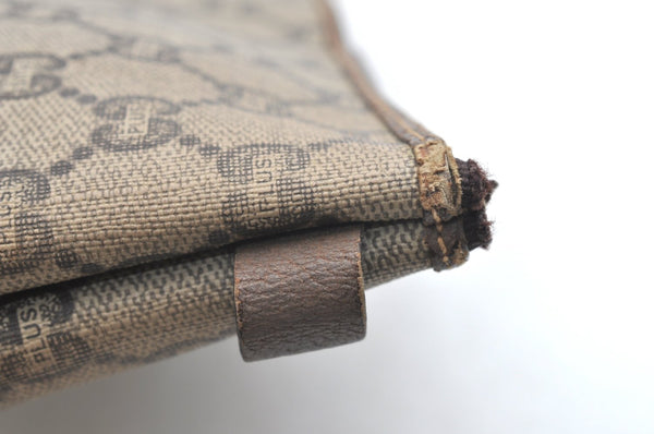 Authentic GUCCI GG Plus Clutch Hand Bag Purse PVC Leather Brown K5183