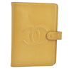 Authentic CHANEL Caviar Skin CoCo Mark Agenda Notebook Cover Yellow K5186