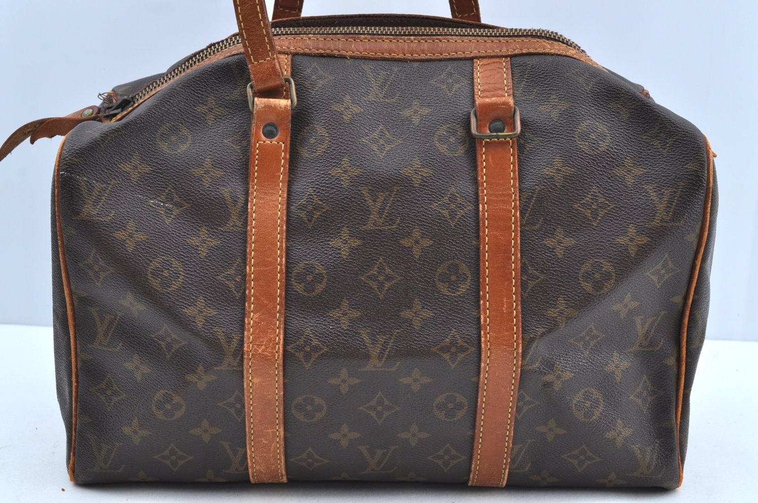 Authentic Louis Vuitton Monogram Sac Souple 35 Hand Boston Bag Old Model Junk K5187