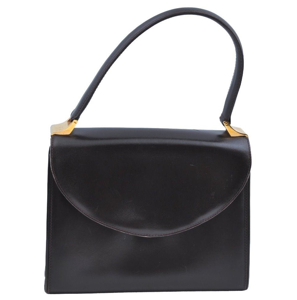 Authentic GUCCI Hand Bag Purse Leather Brown K5188