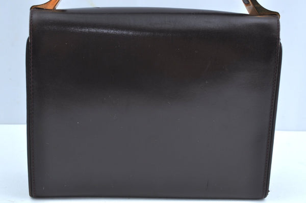 Authentic GUCCI Hand Bag Purse Leather Brown K5188