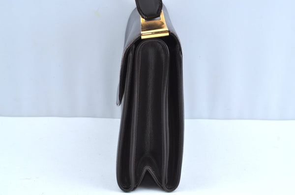 Authentic GUCCI Hand Bag Purse Leather Brown K5188