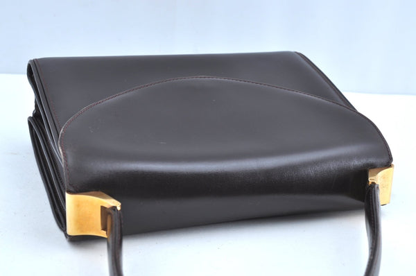 Authentic GUCCI Hand Bag Purse Leather Brown K5188