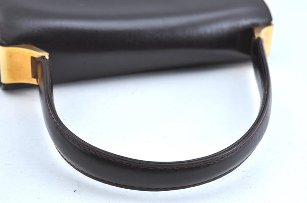 Authentic GUCCI Hand Bag Purse Leather Brown K5188