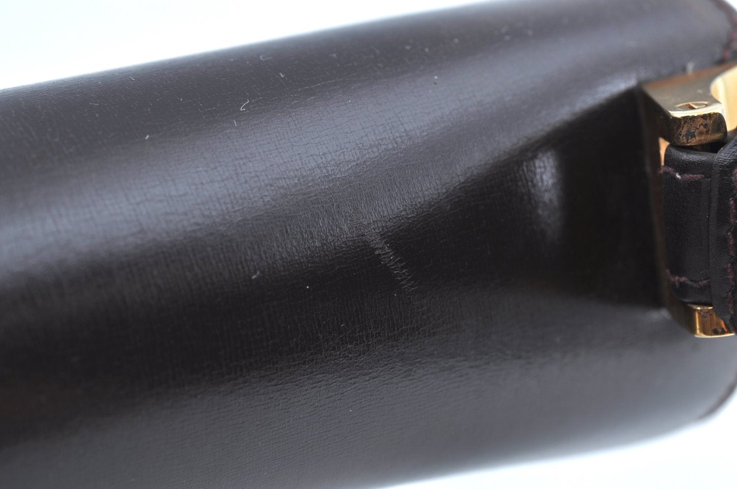 Authentic GUCCI Hand Bag Purse Leather Brown K5188