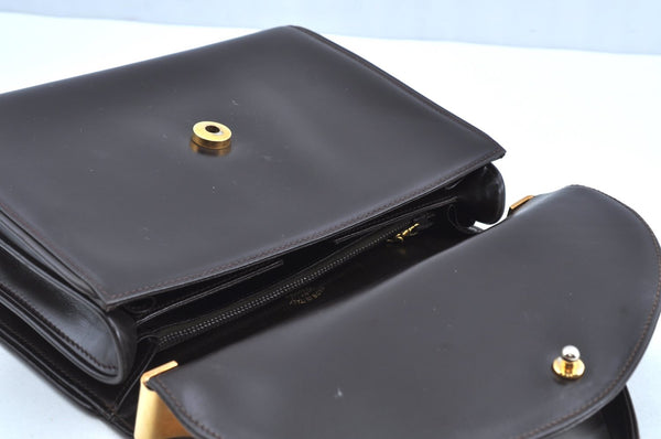 Authentic GUCCI Hand Bag Purse Leather Brown K5188