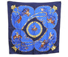 Authentic HERMES Carre 90 Scarf "Pampa" Silk Navy Blue K5200