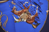 Authentic HERMES Carre 90 Scarf "Pampa" Silk Navy Blue K5200