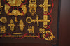 Authentic HERMES Pleats Scarf "FERRONNERIE" Silk Brown K5201