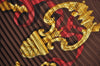 Authentic HERMES Pleats Scarf "FERRONNERIE" Silk Brown K5201