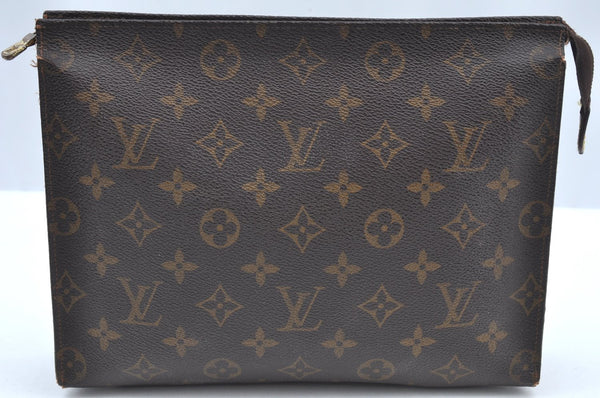 Auth Louis Vuitton Monogram Poche Toilette 26 Cosmetics Pouch Old Model LV K5202