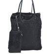 Authentic FENDI Zucca Tote Bag Purse Nylon Leather Black K5203
