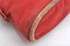 Authentic HERMES Bolide Pouch Purse MiniMini Cotton Leather Red Junk K5204