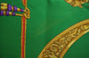 Authentic HERMES Carre 90 Scarf "HOMMAGE A CHARLES GARNIER" Silk Green K5206