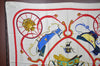 Authentic HERMES Carre 90 Scarf "SPRINGS" Silk White K5208